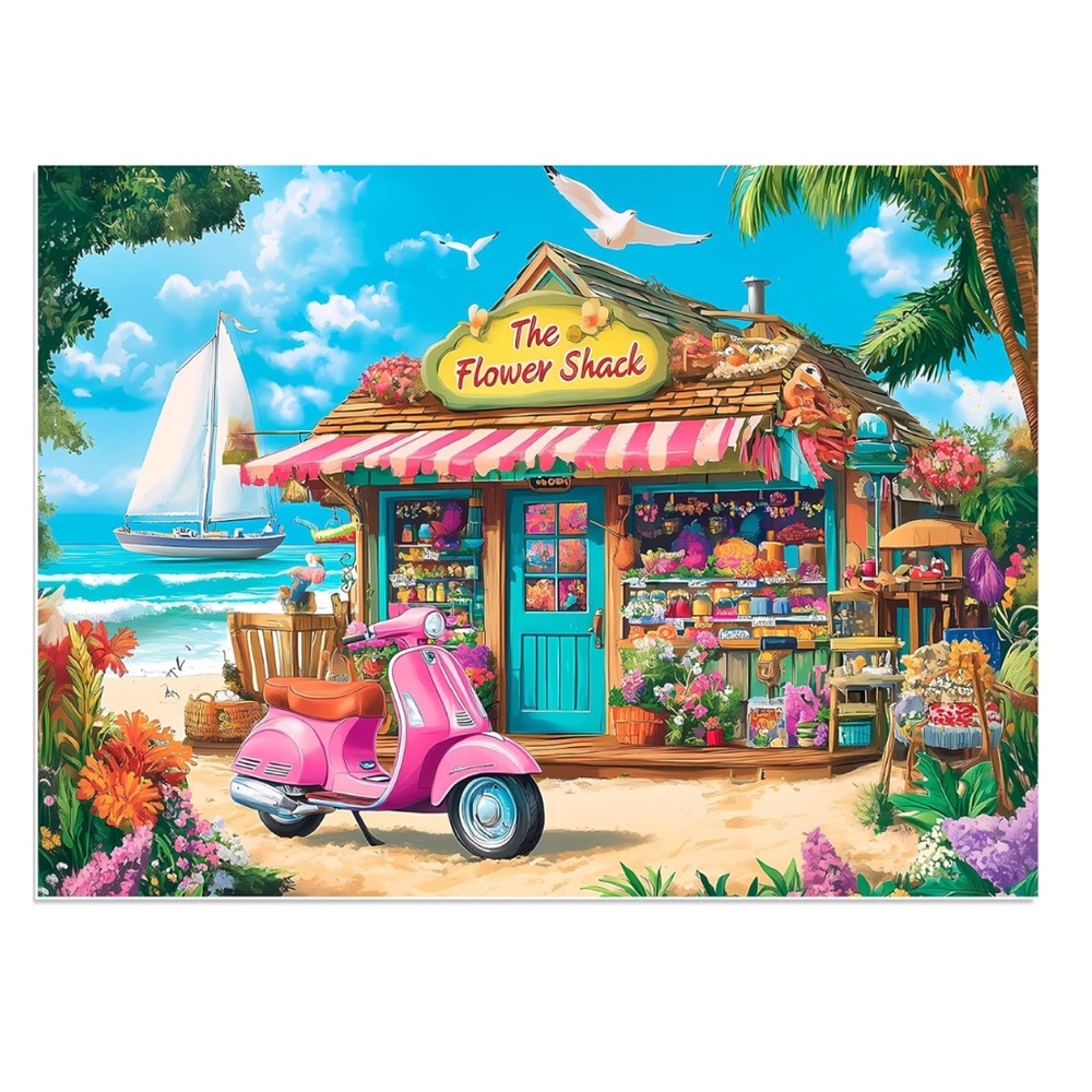 Colorful Beachside Flower Shop Puzzle